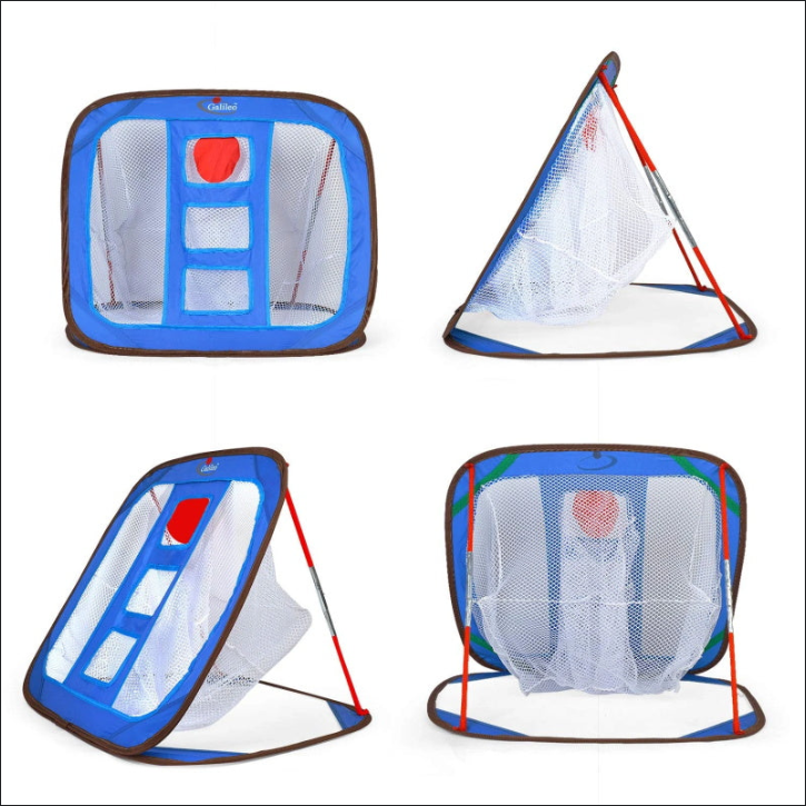 Golf-Chipping-Netz-Trainingshilfen mit Schaumstoff-Trainingsbällen (12er-Pack) | 25" x 25" x 20'' | Blau |Fliegen Outdoor