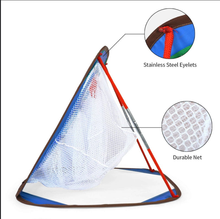 Golf-Chipping-Netz-Trainingshilfen mit Schaumstoff-Trainingsbällen (12er-Pack) | 25" x 25" x 20'' | Blau |Fliegen Outdoor