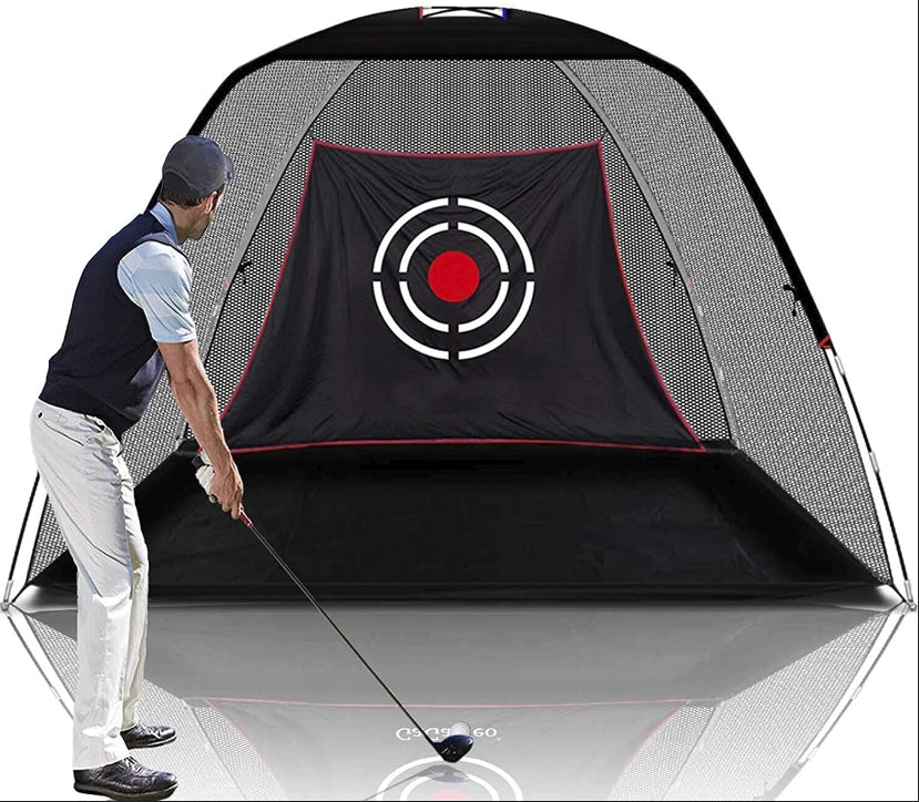 Golfnetz Golf-Übungsnetz für Hinterhof-Driving-Range Golf-Schlagnetze | 12' X 7' X 6.6' | Pro Schwarz |Fliegen Outdoor