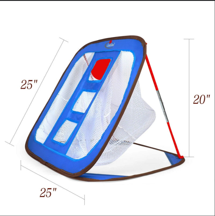 Golf-Chipping-Netz-Trainingshilfen mit Schaumstoff-Trainingsbällen (12er-Pack) | 25" x 25" x 20'' | Blau |Fliegen Outdoor