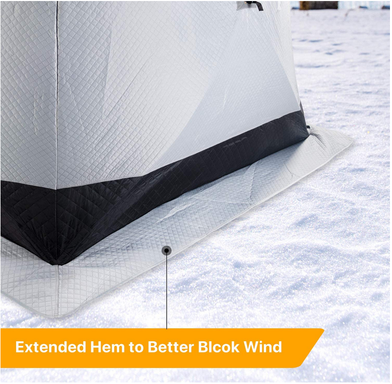 Ice Fishing Shelter, tragbares Eisangelzelt für 3-4 Personen mit Tasche, wasserabweisendes und windbeständiges Schnellangelzelt