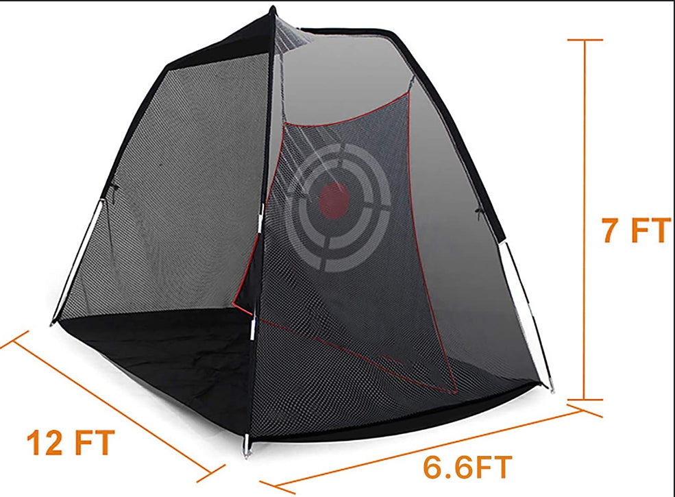Golfnetz Golf-Übungsnetz für Hinterhof-Driving-Range Golf-Schlagnetze | 12' X 7' X 6.6' | Pro Schwarz |Fliegen Outdoor