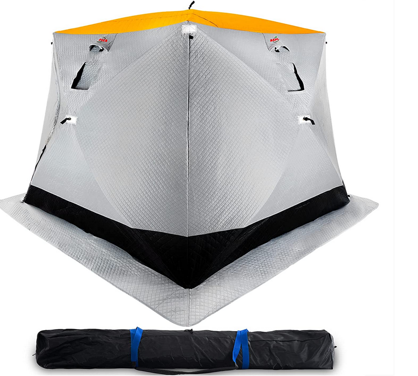 Ice Fishing Shelter, tragbares Eisangelzelt für 3-4 Personen mit Tasche, wasserabweisendes und windbeständiges Schnellangelzelt