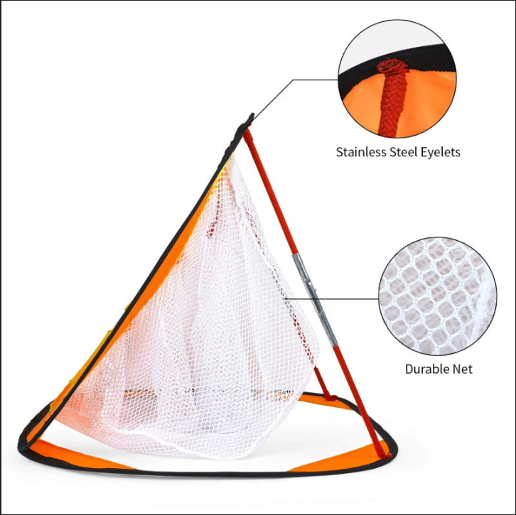 Golf-Chipping-Netz-Trainingshilfen mit Schaumstoff-Trainingsbällen (12 Stück) | 25''X25''X20'' | Orange | Fliegen Outdoor