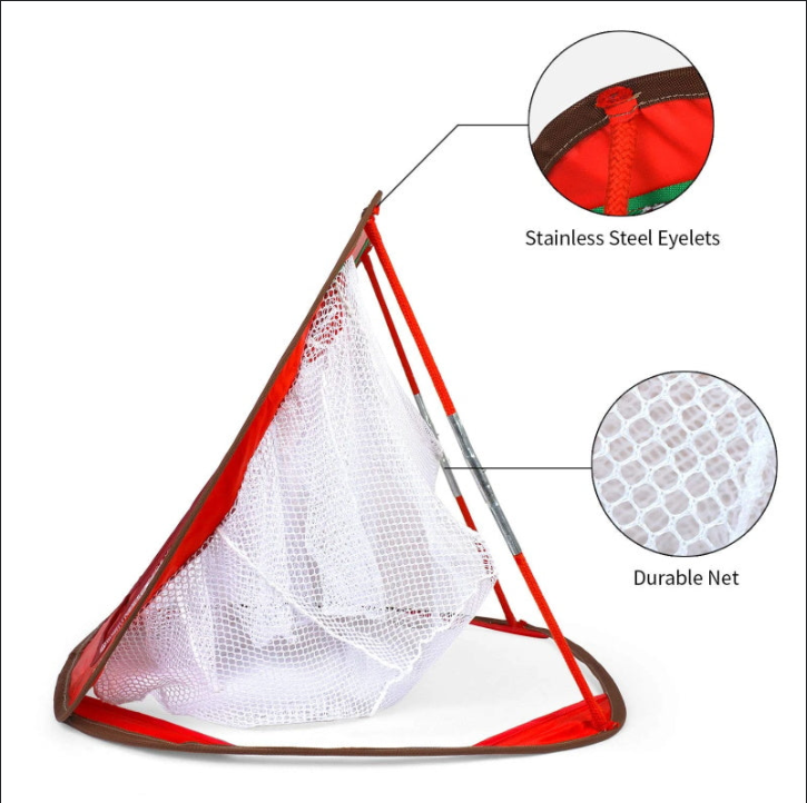 Golf-Chipping-Netz-Trainingshilfen mit Schaumstoff-Trainingsbällen (12 Stück) | 25''X25''X20'' | Rot | Fliegen Outdoor
