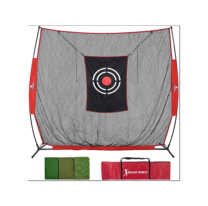 Golfnetz Golf-Schlagnetz für Hinterhof-Trainingsgeräte | 7'x8' | mit Golfmatte | Fliegen Outdoor